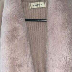 Pink Chelsea Vest Suede with Faux Fur Size Small